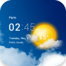 Transparent clock and weather Icon