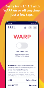 1.1.1.1 + WARP: Safer Internet 6.38.3 screenshot 1