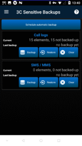 3C Sensitive Backups 1.7.3 screenshot 2