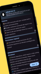 aShell - an ADB shell (f-droid version) v0.12 v0.14 screenshot 4