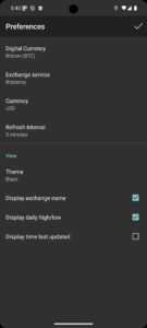 Bitcoin Ticker Widget 1.8.74 screenshot 6