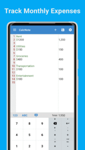 CalcNote - Notepad Calculator 2.24.97 screenshot 3