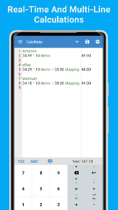 CalcNote - Notepad Calculator 2.24.96 screenshot 1