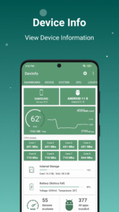 Device Info: View phone info v3.0.1.0 (120-640dpi) (Android v2.9.16 screenshot 1