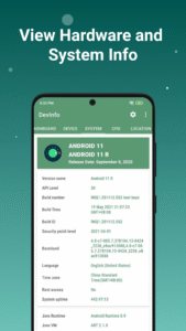 Device Info: View phone info v3.0.1.0 (120-640dpi) (Android v2.9.16 screenshot 2