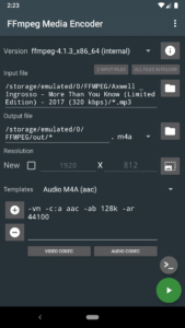 FFmpeg Media Encoder screenshot 1