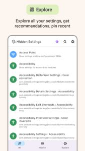 Settings: All Quick Access 1.6.8 screenshot 3