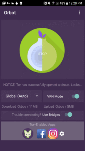 Orbot: Tor for Android screenshot 1