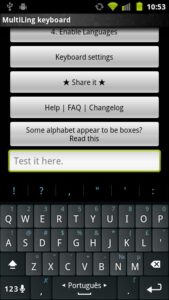 Portuguese Keyboard Plugin 5.0.1 screenshot 1