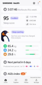Samsung Health screenshot 1