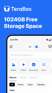 TeraBox: 1TB Cloud & AI Space 3.44.5 screenshot 1