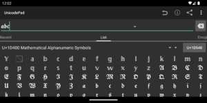 Unicode Pad 2.17.0-fdroid screenshot 4