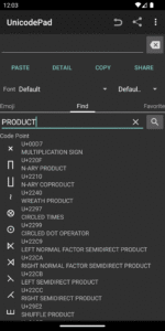 Unicode Pad 2.17.0-fdroid screenshot 6