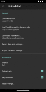 Unicode Pad 2.17.0-fdroid screenshot 8